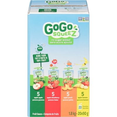 GoGo Squeez Compote de fruits 20x90.0 g, 0,89 $/100g