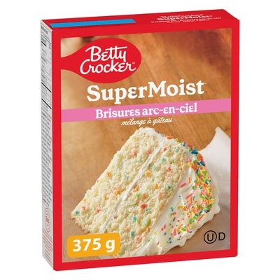 Betty Crocker Super Moist mélange à gâteau brisures arc-en-ciel 375 g, 1,01 $/100g