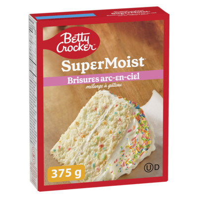 Betty Crocker Super Moist mélange à gâteau brisures arc-en-ciel 375 g, 0,53 $/100g