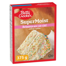 Betty Crocker Super Moist mélange à gâteau brisures arc-en-ciel 375 g, 1,01 $/100g