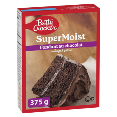 Betty Crocker Super Moist mélange à gâteau fudge au chocolat 375 g, 0,50 $/100g