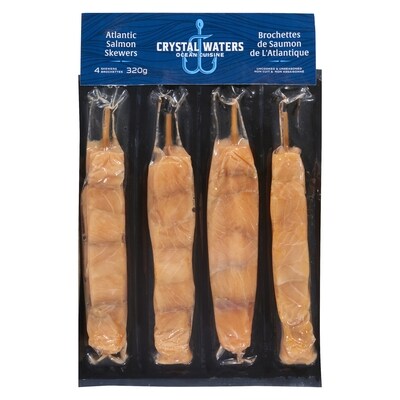 Crystal Waters Atlantic Salmon Skewers 320 g, $4.68/100g