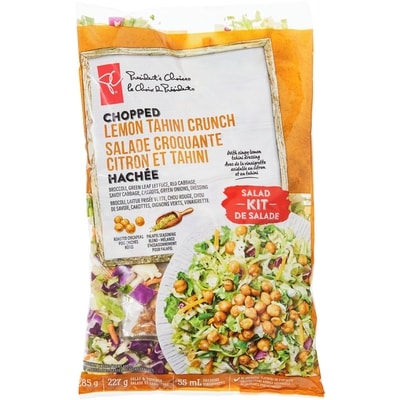 President's Choice Chopped Lemon Tahini Crunch Salad Kit 0.285 kg, $2.11/100g