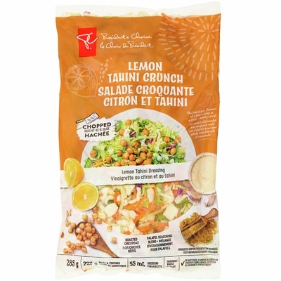 President's Choice Lemon Tahini Crunch Chopped Salad Kit 0.285 kg, $2.46/100g