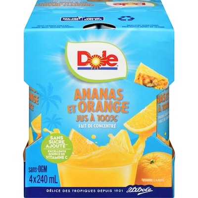 Dole Jus à 100% ananas orange 4x240.0 ml, 0,14 $/100ml