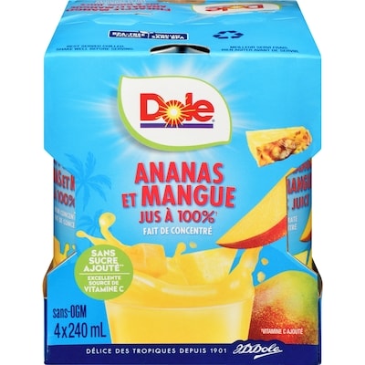 Dole Jus à 100% ananas et mangue 4x240.0 ml, 0,14 $/100ml