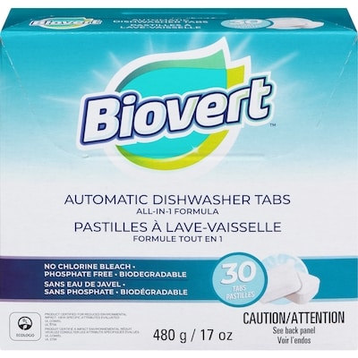 Bio-Vert Automatic Dishwasher Tabs All-In-1 Formula 480 g, $1.66/100g