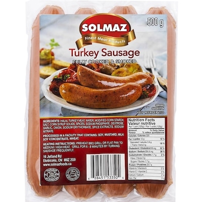 Solmaz Halal Sausage Turkey 500 g, $2.20/100g