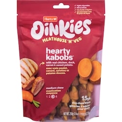 Hartz Oinkies Dog Chew Treats Hearty Kabobs Medium Chew 210 g, $6.66/100g