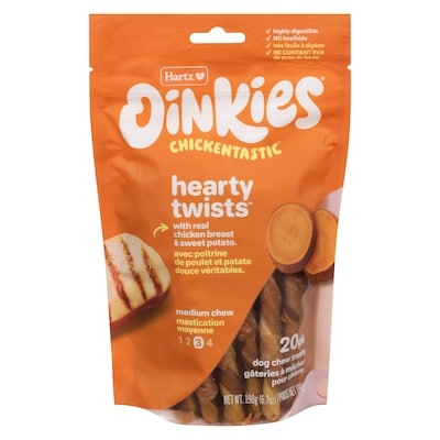 Oinkies Dog Chew Treats Hearty Twists Medium Chew
