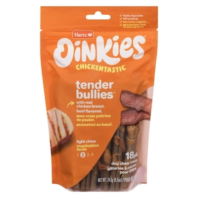 Oinkies gâteries à mâcher pour chiens aromatisé au bœuf mastication facile