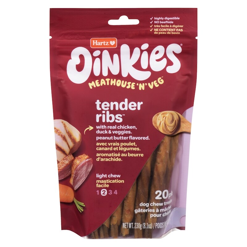 Oinkies Dog Chew Treats Tender Ribs Light Chew