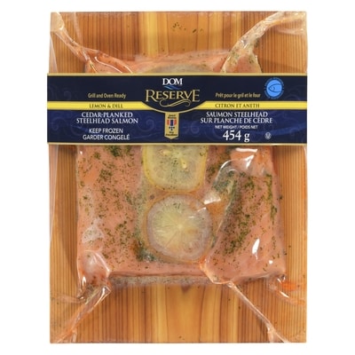 DOM Reserve Cedar-Planked Steelhead Salmon Lemon & Dill 454 g, $5.06/100g