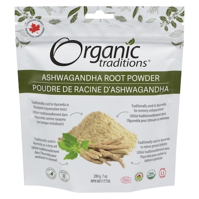 Organic Traditions Ashwagandha Root Powder 200 g, $6.00/100g