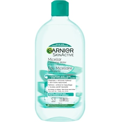 Garnier Eau micellaire nettoyante et démaquillante pour le visage avec acide hyaluronique et aloès 700 ml, 2,35 $/100ml