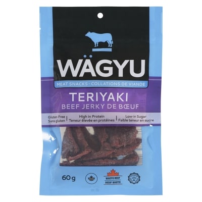 Wagyu Meat Snacks Teriyaki Beef Jerky 60 g, $18.32/100g