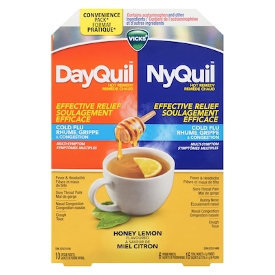 Vicks Dayquil And Nyquil Convenience Pack Hot Remedy Cold, Flu & Congestion Medicine 16 ea, $1.50/1ea