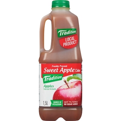 Tradition Sweet Apple Cider, No Sugar Added 1.5 l, $0.37/100ml