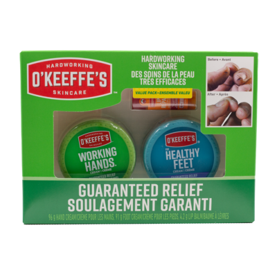 O'Keeffe's Working Hands + Healthy Feet + Lip Repair Value Pack 1 ea, $22.00/1ea