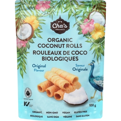 Cha’s Organics Rouleaux de coco biologiques saveur originale 100 g, 8,49 $/100g