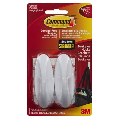 3M Hooks Designer 1 ea, $6.50/1ea