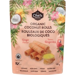 Cha's Organics Organic Coconut Rolls Ginger Flavour 100 g, $7.99/100g