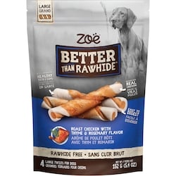 Zoe Better Than Rawhide Large Twists For Dogs Rawhide Free Roast Chicken With Thyme And Rosemary Flavor 152 g, $5.91/100g