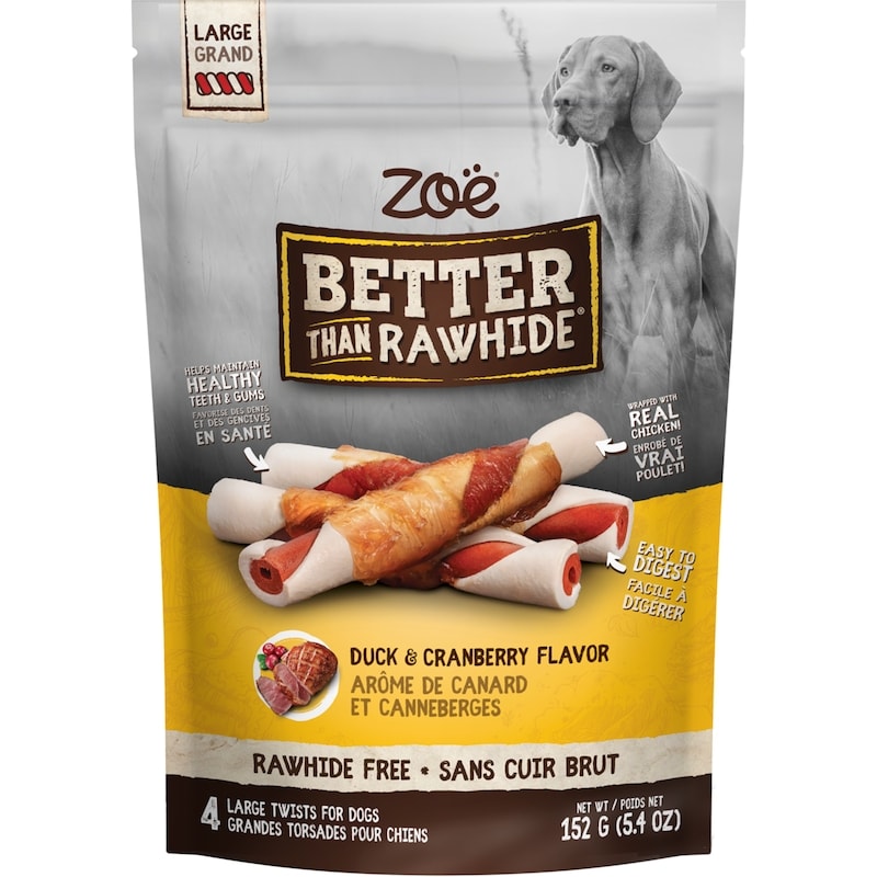 Zoe Better Than Rawhide Large Twists For Dogs Rawhide Free Duck