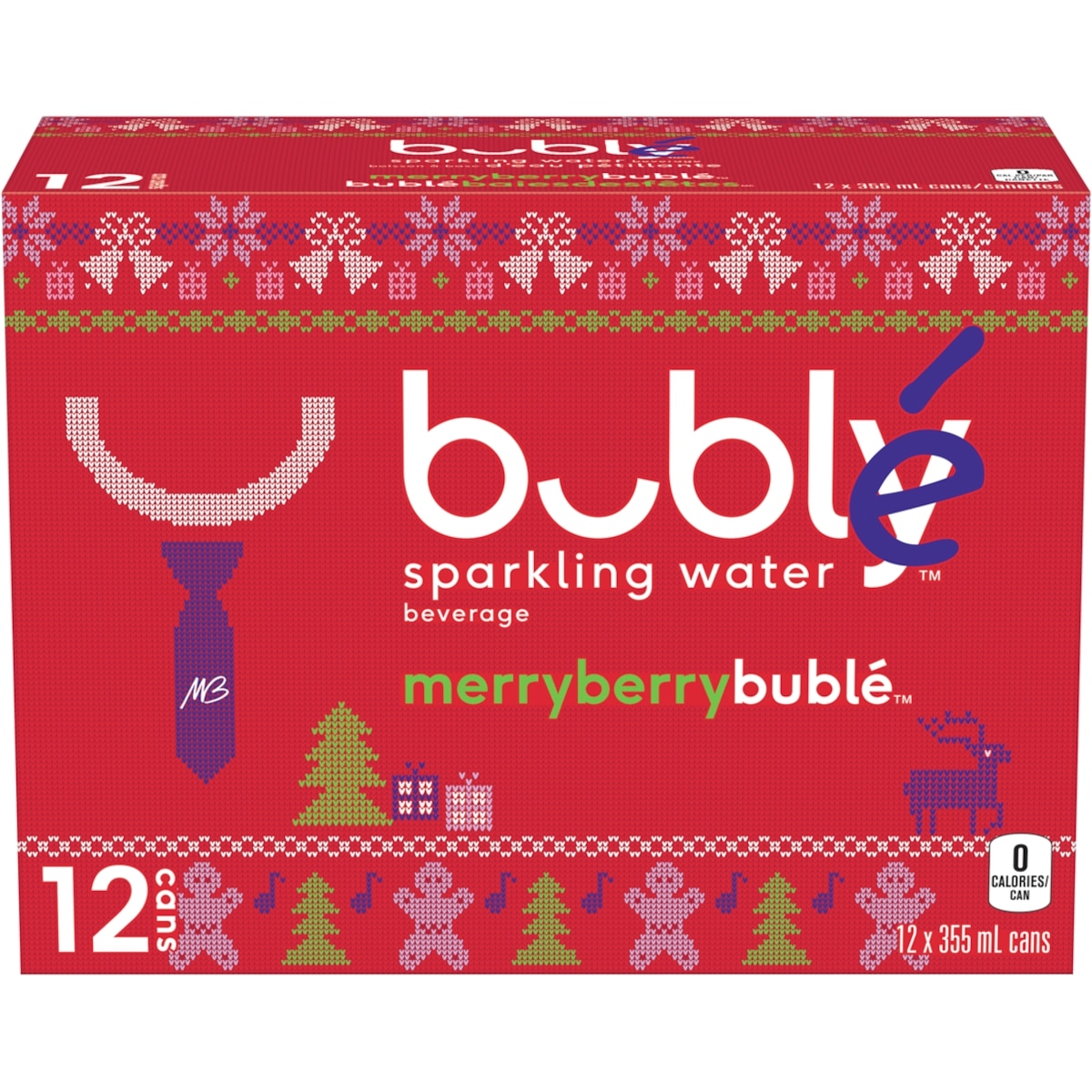 Bubly Sparkling Water Sparkling Water, Merry Berry 355 ml, $2.05/100ml