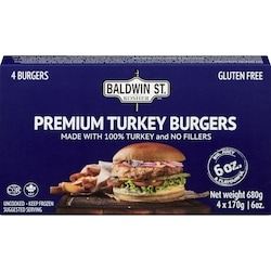 Baldwin St. Premium Turkey Burgers 680 g, $2.94/100g
