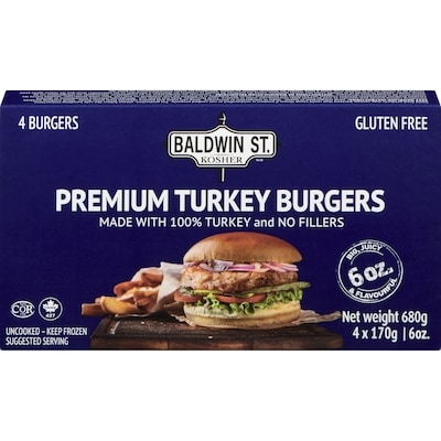 Baldwin St. Premium Turkey Burgers 680 g, $2.94/100g