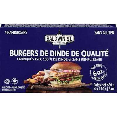 Baldwin St. Burgers de dinde de qualité 680 g, 2,57 $/100g