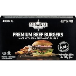 Baldwin St. Premium Beef Burgers 680 g, $2.94/100g