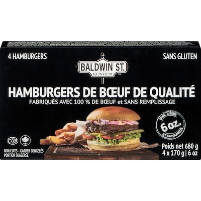 Baldwin St. Hamburgers de bœuf de qualité 680 g, 2,57 $/100g
