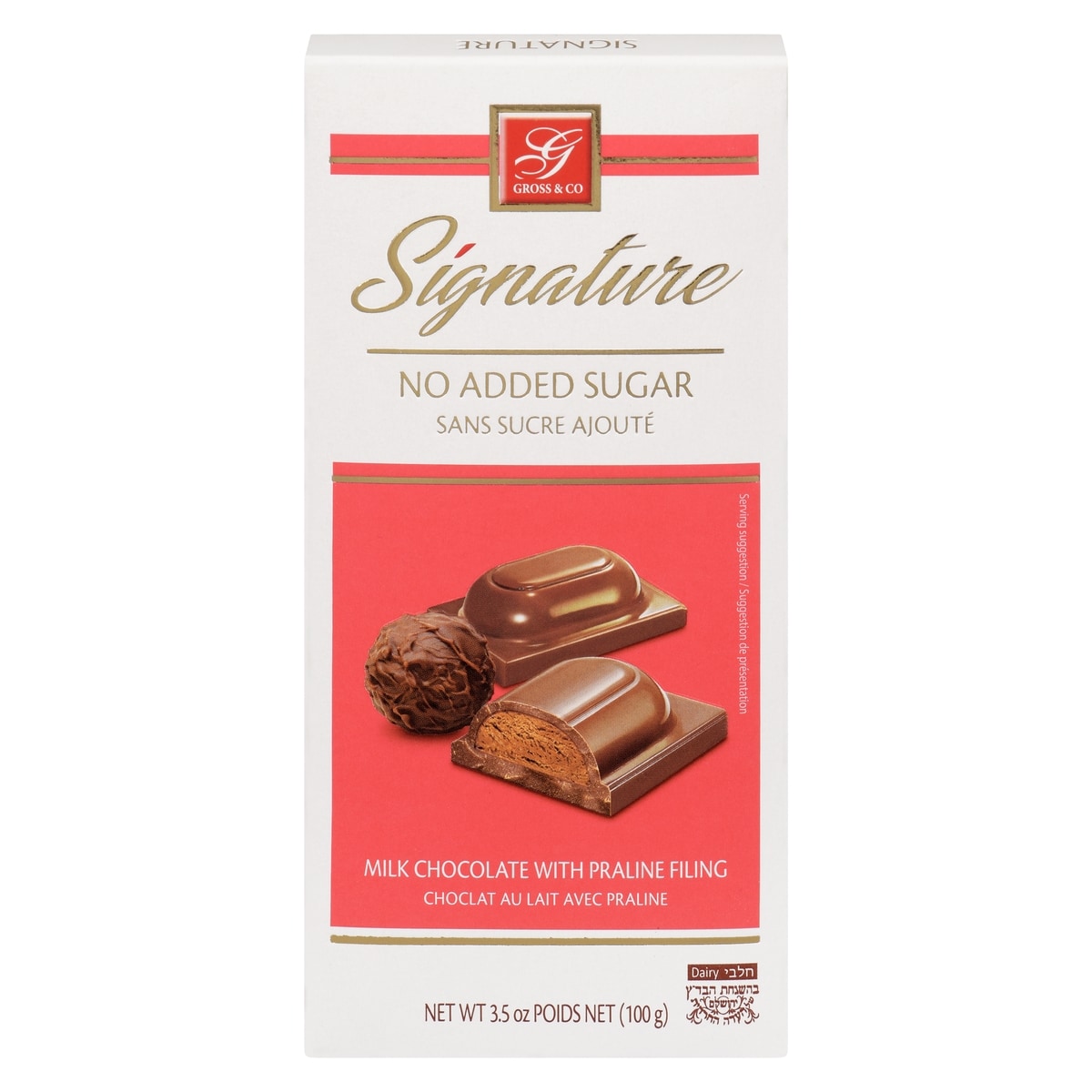 Gross & Co. Signature choclat au lait avec praline 100 g, 6,99 $/100g