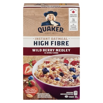 Quaker Instant Oatmeal High Fibre, Wild Berry 304 g, $1.81/100g