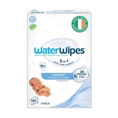 WaterWipes Sensitive Newborn & Baby Wipes, 99.9% Water, Unscented & Hypoallergenic, 360 Count 360 ea, $0.08/1ea