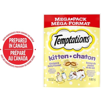 Temptations Chicken & Dairy Flavour Cat Treats For Kitten 180 g, $1.94/100g