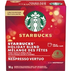 Starbucks Holiday Blend for NESPRESSO VERTUO, Coffee 98 g, $13.26/100g