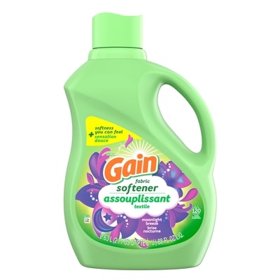 Gain Assouplissant textile liquide pour la lessive, adoucissant textile Moonlight Breeze, 120 brassées 2.63 l, 0,61 $/100ml