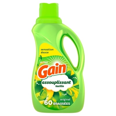 Gain Assouplissant textile, Original, compatible avec les laveuses HE, 60 brassées  1.31 l, 0,53 $/100ml