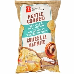 President's Choice Kettle Cooked Sea Salt and Malt Vinegar Flavour Chips 200 g, $1.25/100g