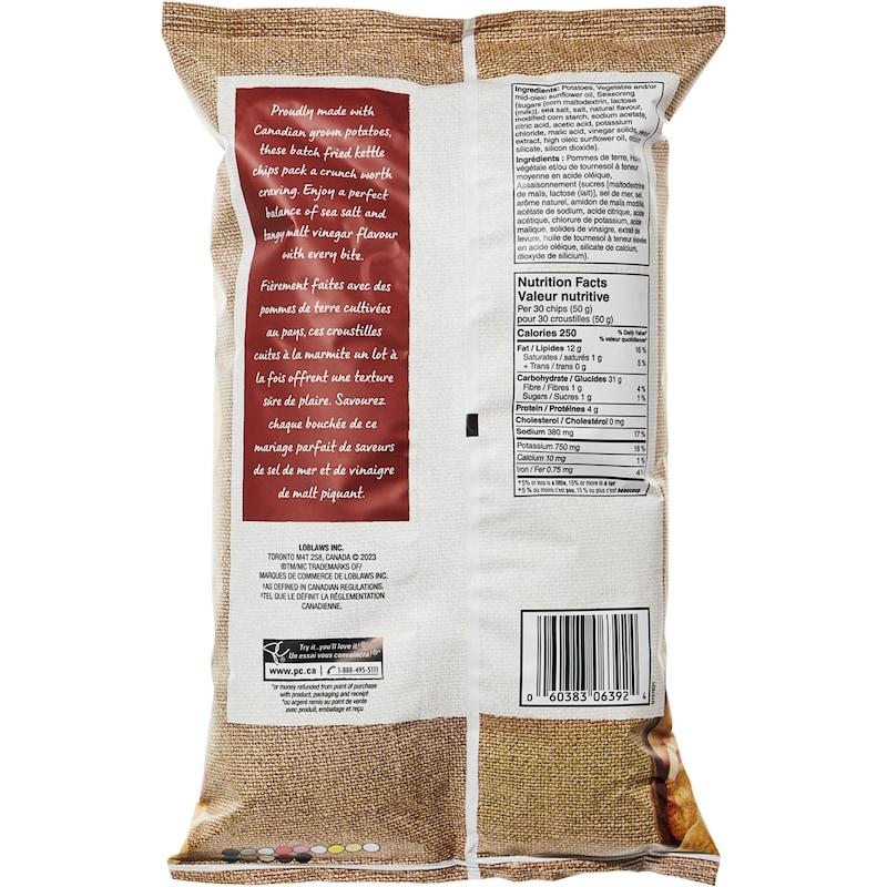 Kettle Cooked Sea Salt and Malt Vinegar Flavour Chips