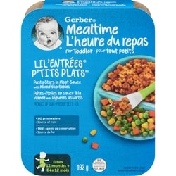 Nestlé Gerber Pâtes-étoiles en sauce à la viande avec légumes assortis 192 g, 2,08 $/100g