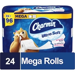 Charmin Ultra Soft Toilet Paper, 24 Equal 96 Rolls, 224 Bathroom Tissues per roll 24 ea, $0.96/1ea