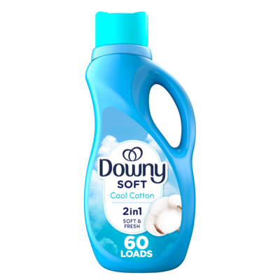 Downy Soft, 2 in 1 Soft and Fresh Liquid Fabric Softener, Cool Cotton, 60 Loads 1.31 l, $0.38/100ml