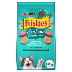 Purina Friskies Dry Cat Food Friskies Seafood Sensations Dry Cat Food 1.42 kg, $0.63/100g