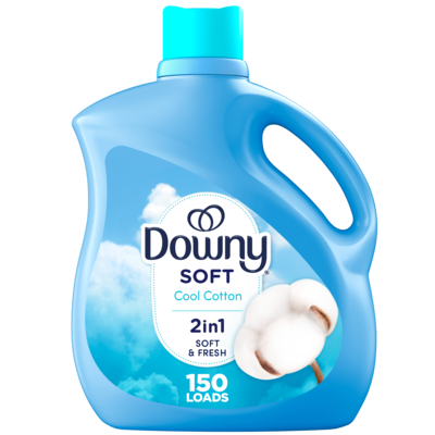 Downy Soft, 2 in 1 Soft and Fresh Liquid Fabric Softener, Cool Cotton, 150 Loads 3.29 l, $0.49/100ml