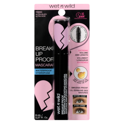 Wet N Wild Breakup Proof Waterproof Mascara 1115503 Ultra Black 1 ea, $10.49/1ea