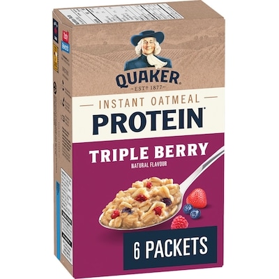 Quaker High Protein Triple Berry Instant Oatmeal 228 g, $2.63/100g